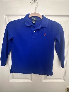 Polo by Ralph Lauren Long-Sleeve Polo in Bright Royal Blue